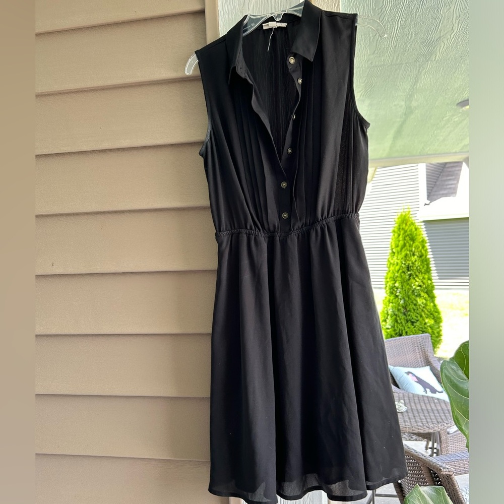 Maison Jules Black Button Up Retro Dress